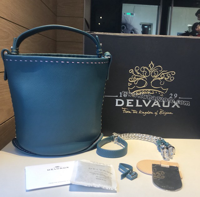 Delvaux德爾沃專櫃水桶系列標誌性“D”字Pin小牛皮托特包手提圓筒包 bxs1198